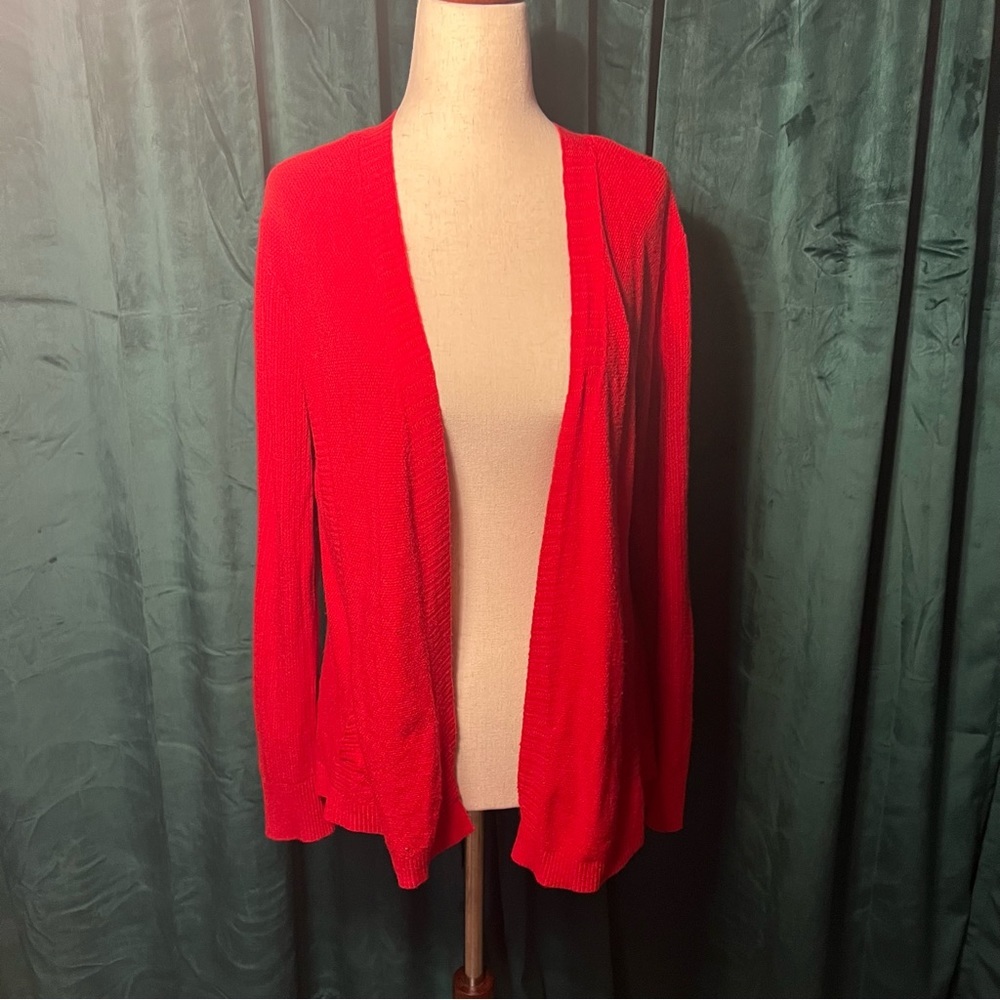 Skies Are Blue Red Soft Cardigan with Pockets
